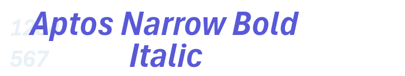 Aptos Narrow Bold Italic-related font