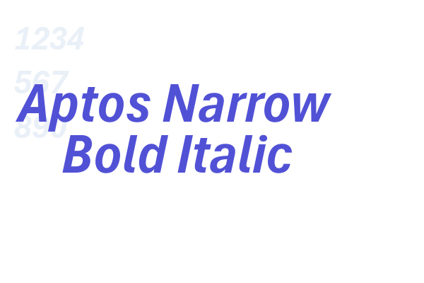 Aptos Narrow Bold Italic