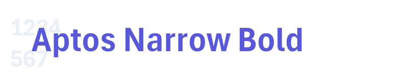 Aptos Narrow Bold-related font