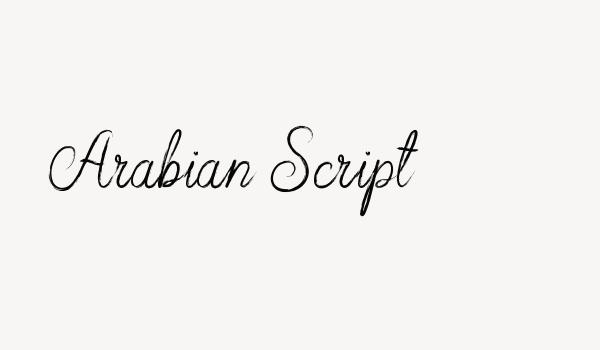 Arabian Script Font