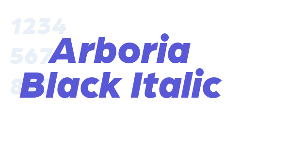 Arboria Black Italic font free