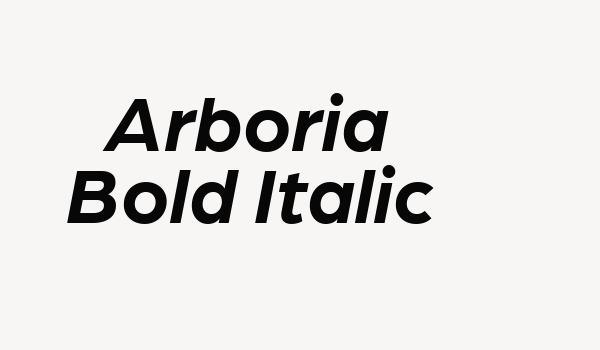 Arboria Bold Italic Font