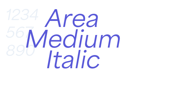 Area Medium Italic font free