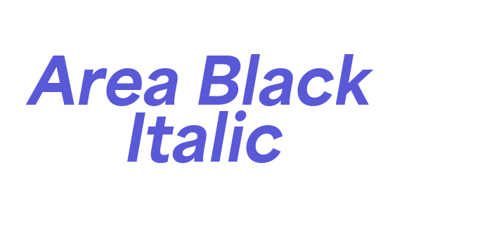 Area Black Italic Font Download