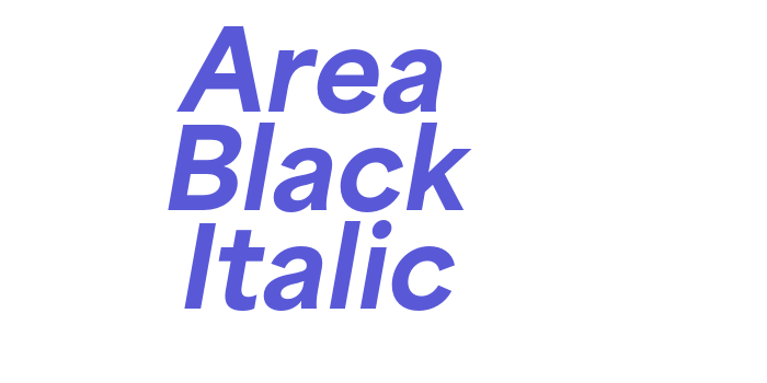 Area Black Italic Font