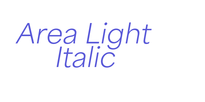 Area Light Italic Font Download