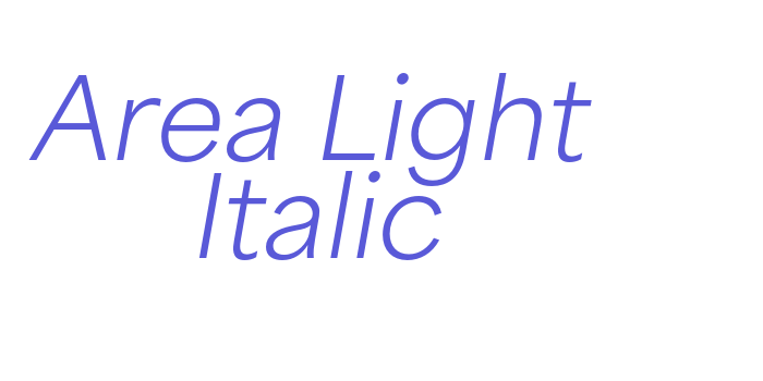 Area Light Italic Font