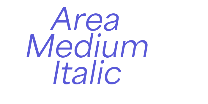 Area Medium Italic Font