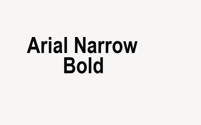 Arial Narrow Bold Font