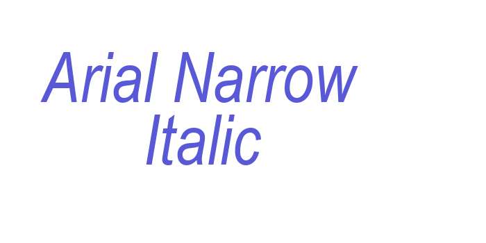 Arial Narrow Italic Font