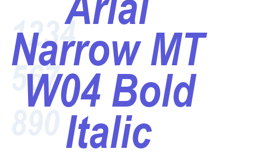 Arial Narrow MT W04 Bold Italic Font