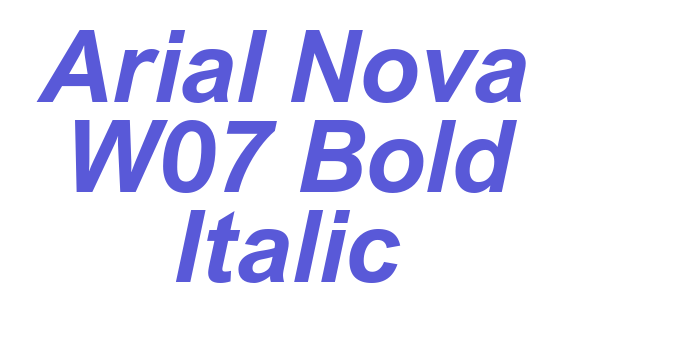 Arial Nova W07 Bold Italic Font