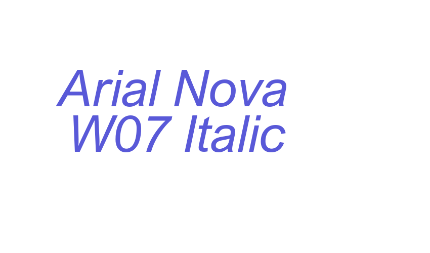 Arial Nova W07 Italic Font Download