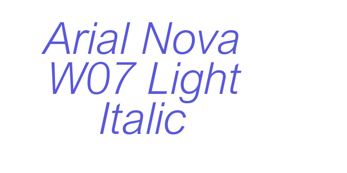 Arial Nova W07 Light Italic Font Download