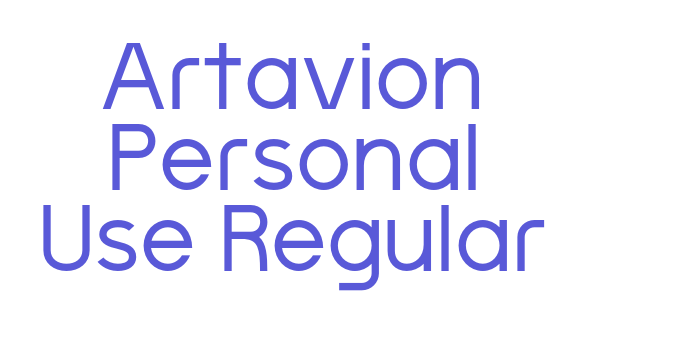 Artavion Personal Use Regular Font Download