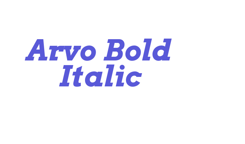 Arvo Bold Italic Font Download