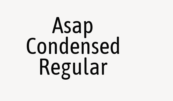 Asap Condensed Regular Font