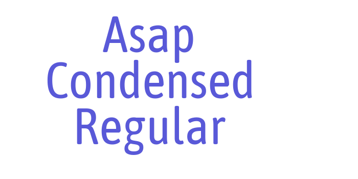 Asap Condensed Regular Font