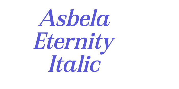 Asbela Eternity Italic Font