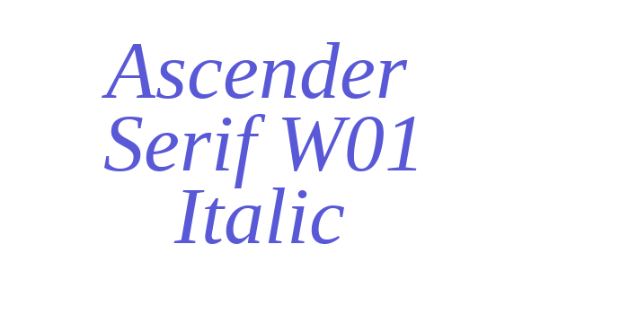 Ascender Serif W01 Italic Font Download