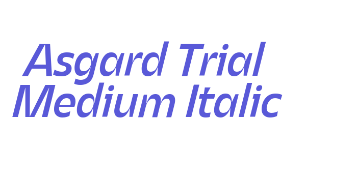 Download Asgard Trial Medium Italic Font