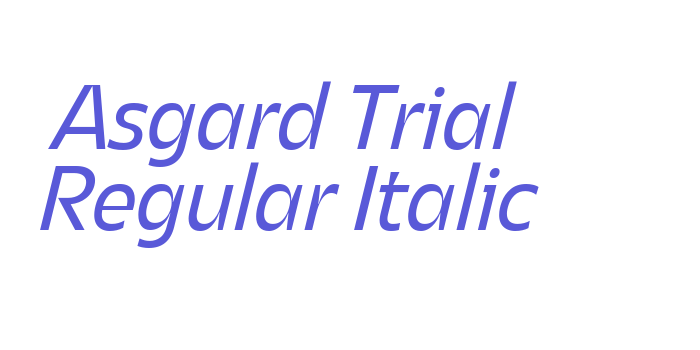 Download Asgard Trial Regular Italic Font