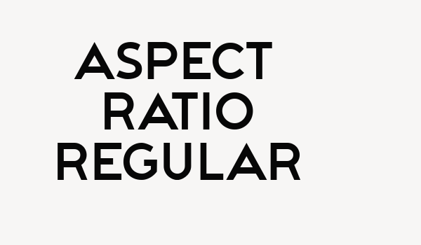 Aspect Ratio Regular Font