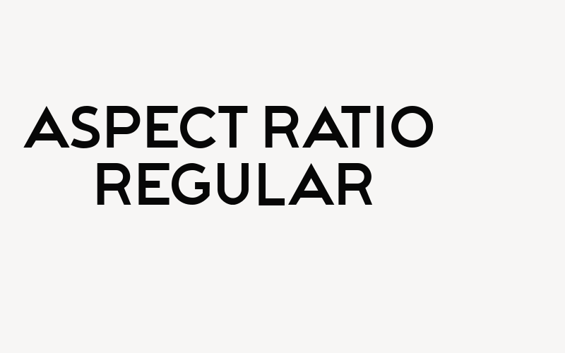 Aspect Ratio Regular Font