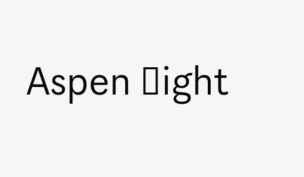 Aspen Light Font