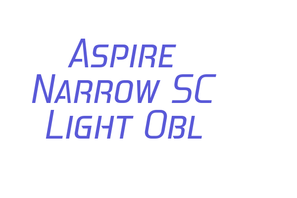 Aspire Narrow SC Light Obl Font