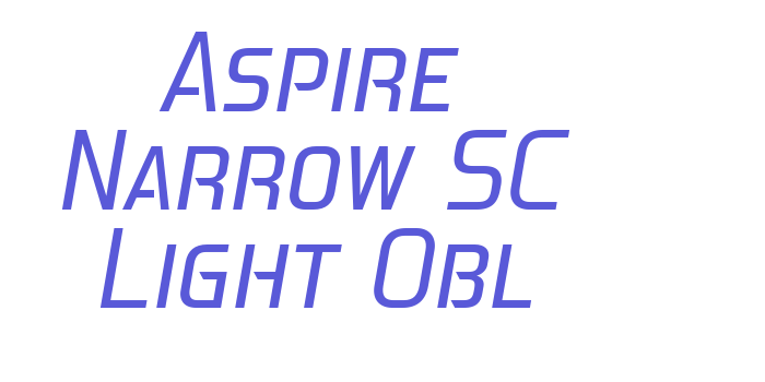 Aspire Narrow SC Light Obl Font