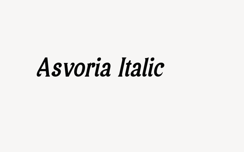 Asvoria Italic Font