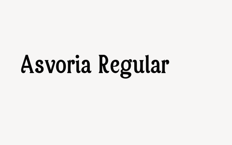 Asvoria Regular Font