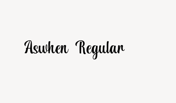 Aswhen Regular Font