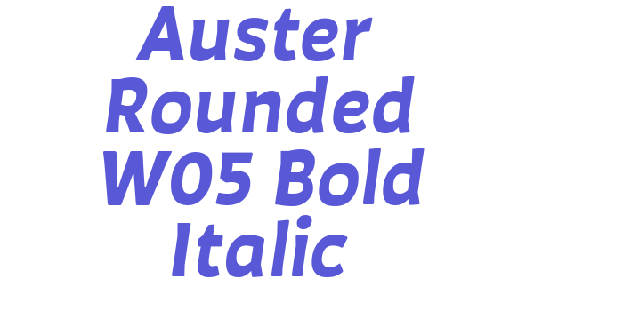 Auster Rounded W05 Bold Italic Font Download