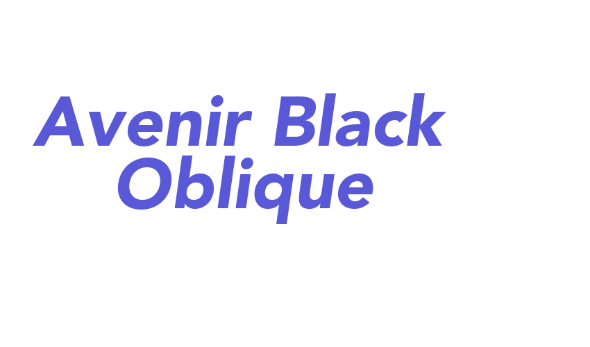 Avenir Black Oblique Font Download