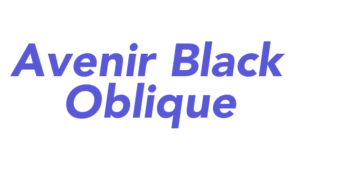 Avenir Black Oblique Font Download