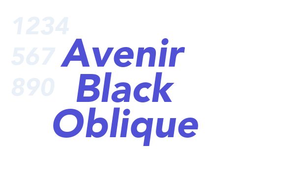 Avenir Black Oblique