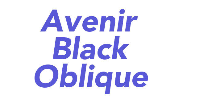 Avenir Black Oblique Font