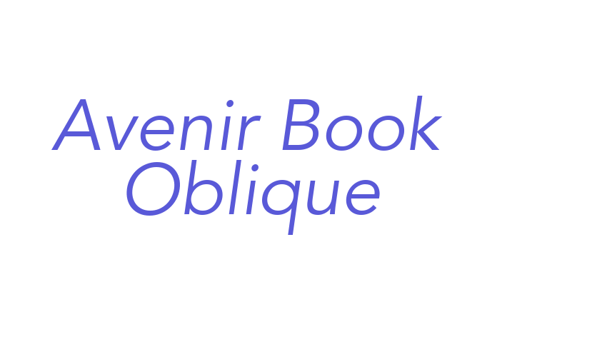 Avenir Book Oblique Font Download