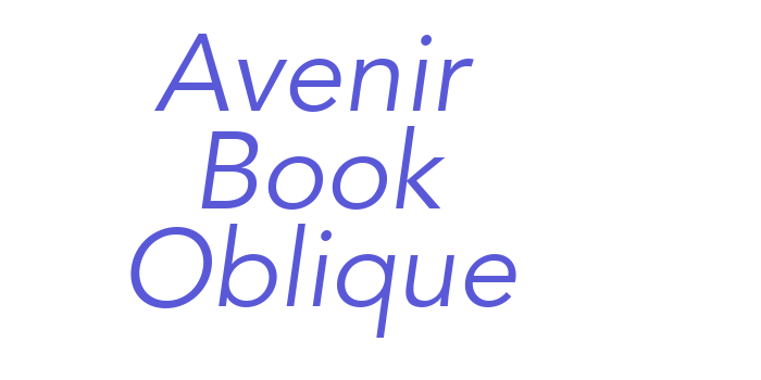 Avenir Book Oblique Font