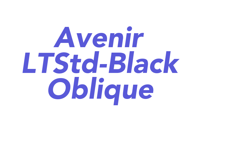 Avenir LTStd-Black Oblique Font Download