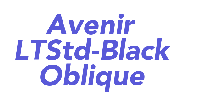 Avenir LTStd-Black Oblique Font Download