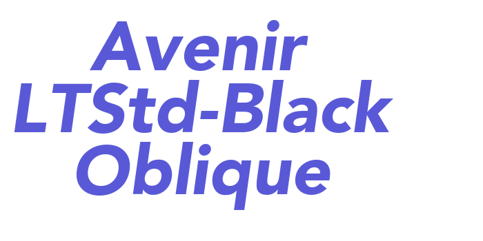 Avenir LTStd-Black Oblique Font