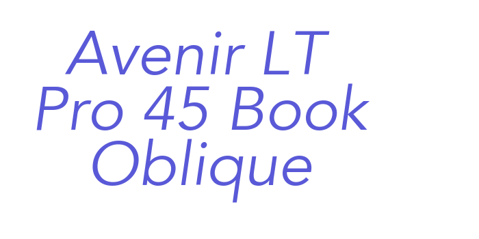 Avenir LT Pro 45 Book Oblique Font Download