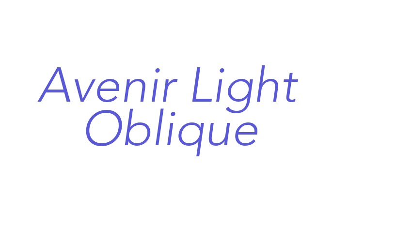 Avenir Light Oblique Font Download