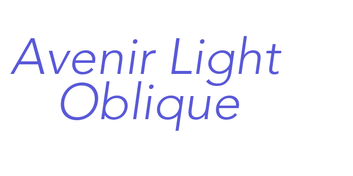 Avenir Light Oblique Font