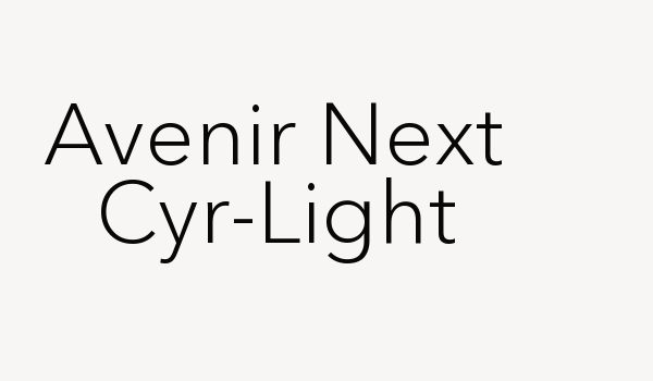 Avenir Next Cyr-Light Font