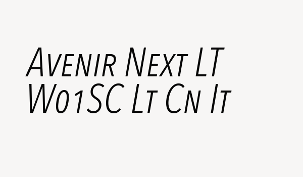 Avenir Next LT W01SC Lt Cn It Font