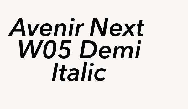 Avenir Next W05 Demi Italic Font